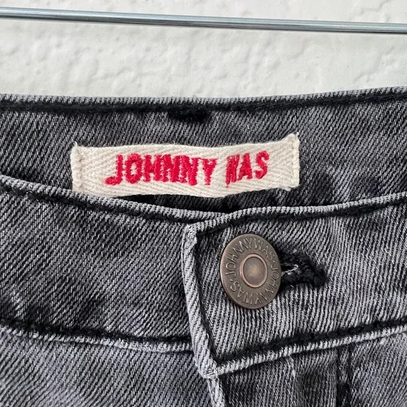 Johnny Was Size 30 Leopard Animal Print Skinny Jeans Dark Gray Mob Wife - Picture 2 of 9